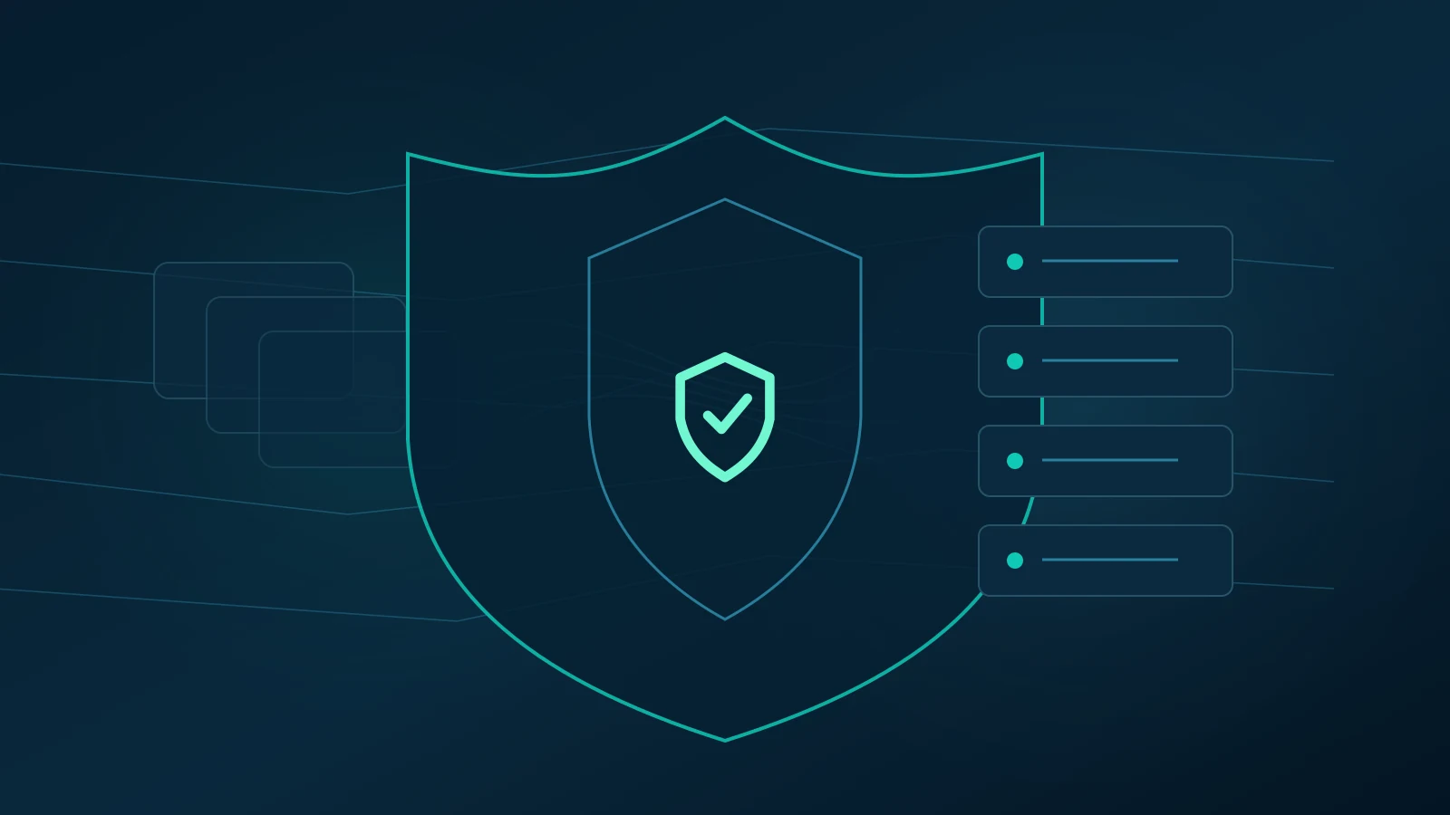 Security illustration showing public information separated from private operational systems.